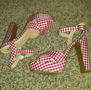 Gingham Platform Heels